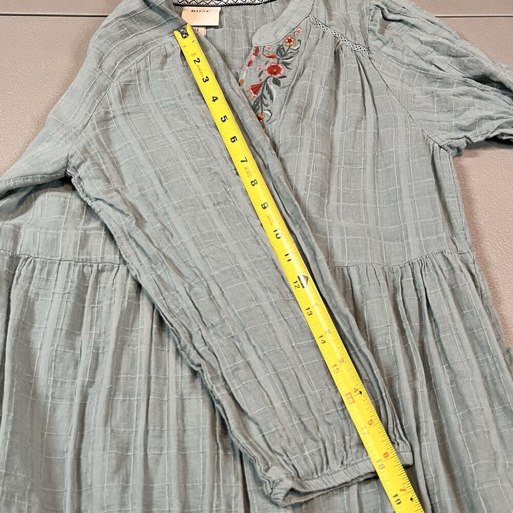 Knox Rose dress embroidered floral neckline Med tiered fairy cottage boho lace - Picture 13 of 13